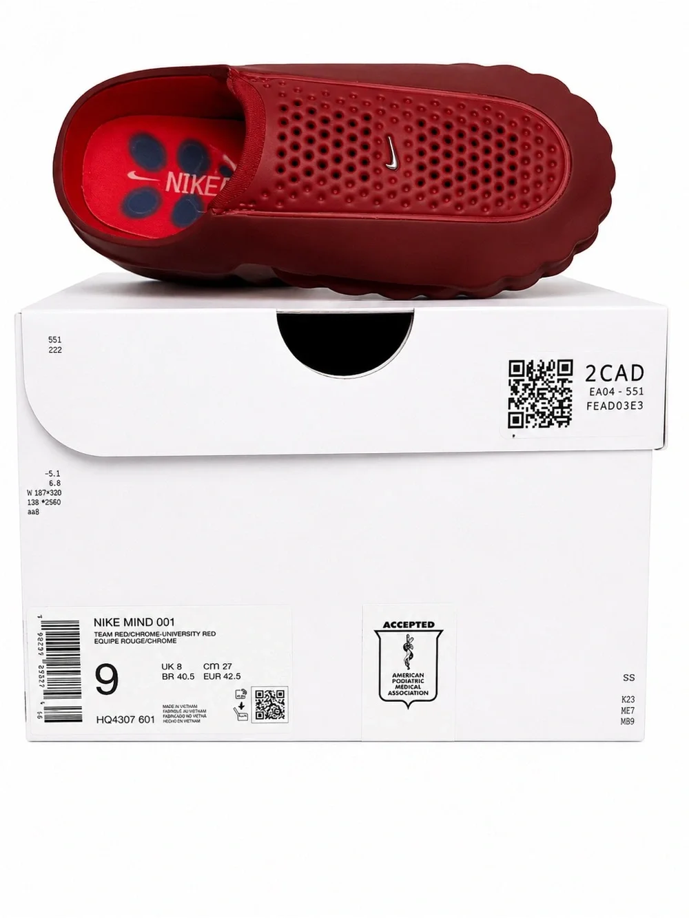 Nike Kids Slip-On Clog in Team Red